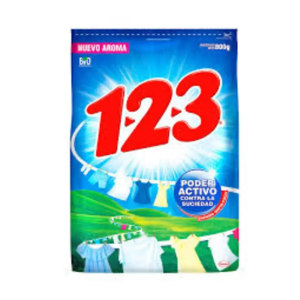 DETERGENTE 123 EN POLVO 800 GR 