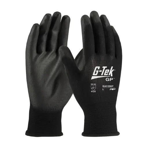GUANTE PIP BLK125BP POLIESTER RECUBIERTO DE POLIURETANO NEGRO