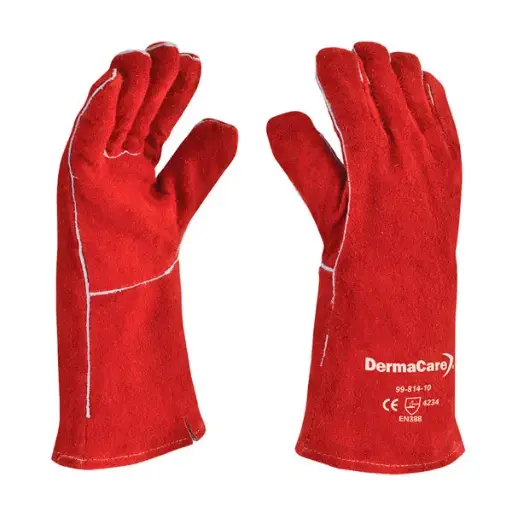 [99-814 SOLDADOR ROJO] GUANTE DERMACARE 99-814 SOLDADOR C/HILO KEVLAR ROJO